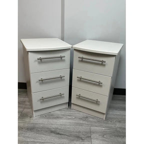 Pair Of Sherwood 3 Bedside Drawer Lockers -  Matt