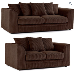 Darcey Jumbo Cord Corner sofa Dark Chocolate