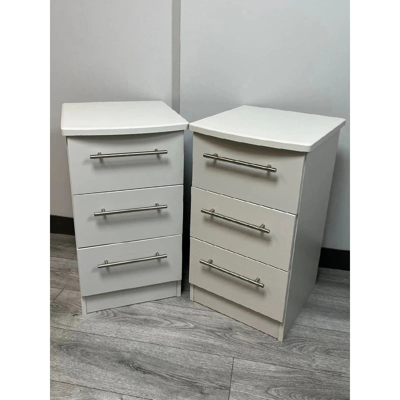 Pair Of Sherwood 3 Bedside Drawer Lockers -  Matt