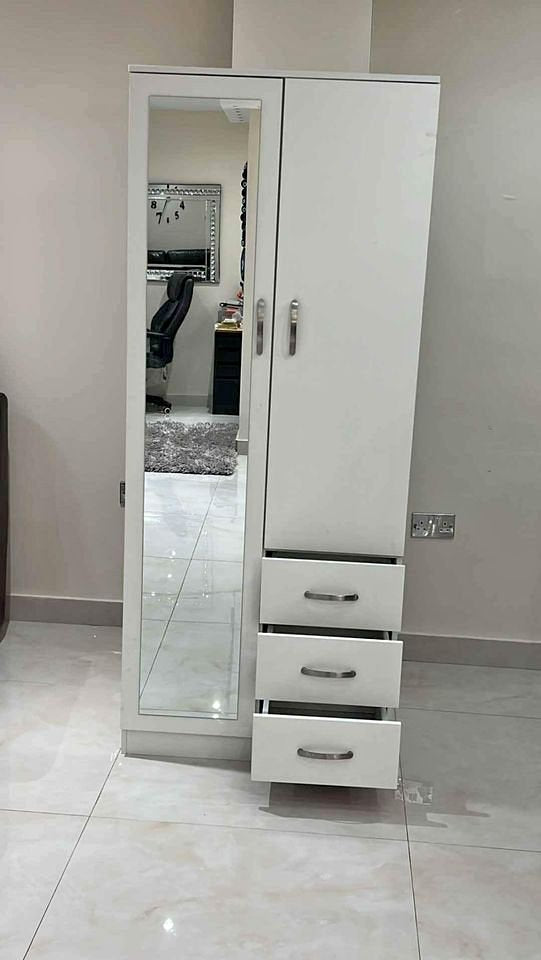 White Harmony 2 Door Wardrobe with Combi Divider