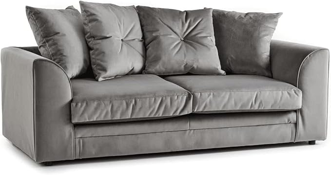 The Dylan Range of plush velvet sofas is renowned for its luxurious feel and stylish design (Grey, Left Hand Corner Sofa)