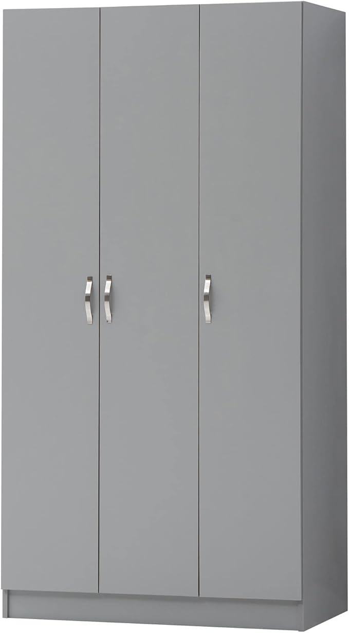 Timber Art Modern 3 Door Double Wardrobe – Stylish Almirah with Shelving & Hanging Space