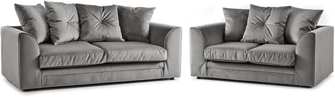 The Dylan Range of plush velvet sofas is renowned for its luxurious feel and stylish design (Grey, Left Hand Corner Sofa)