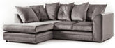 The Dylan Range of plush velvet sofas is renowned for its luxurious feel and stylish design (Grey, Left Hand Corner Sofa)