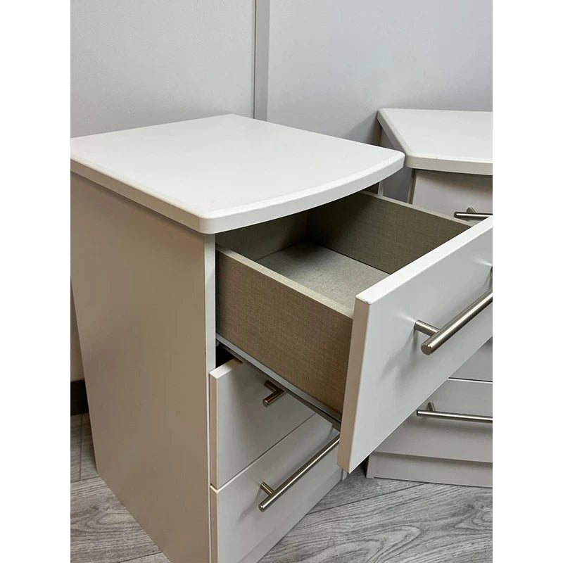 Pair Of Sherwood 3 Bedside Drawer Lockers -  Matt