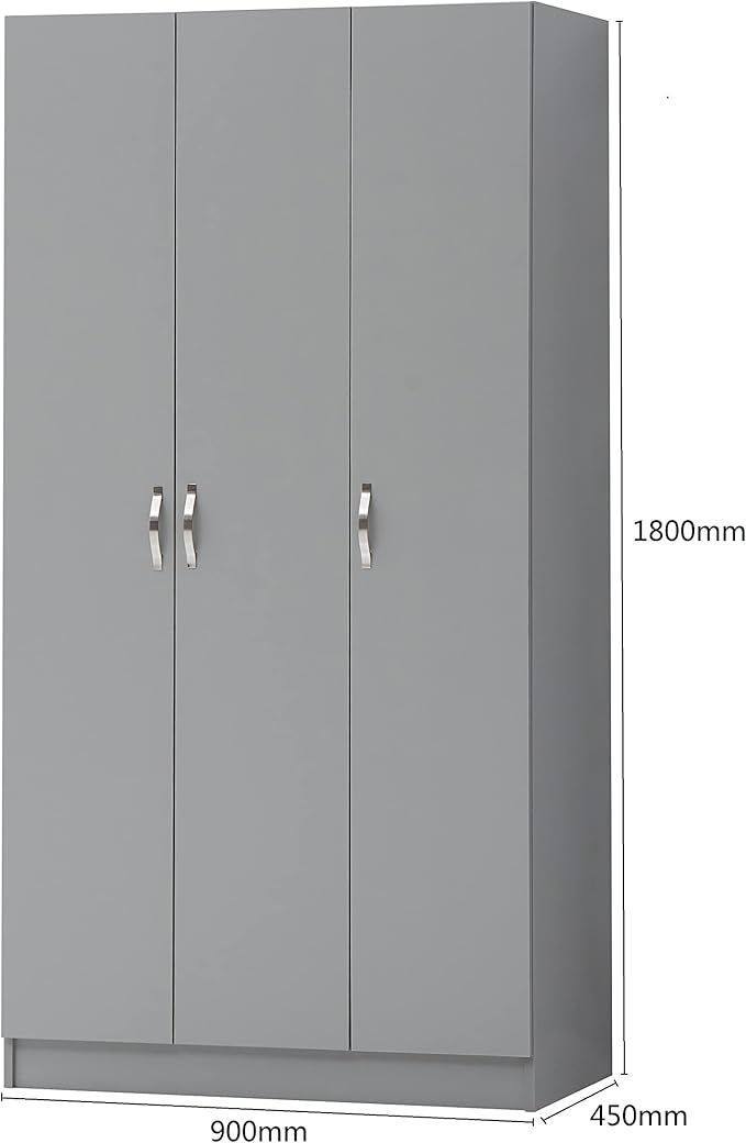 Timber Art Modern 3 Door Double Wardrobe – Stylish Almirah with Shelving & Hanging Space