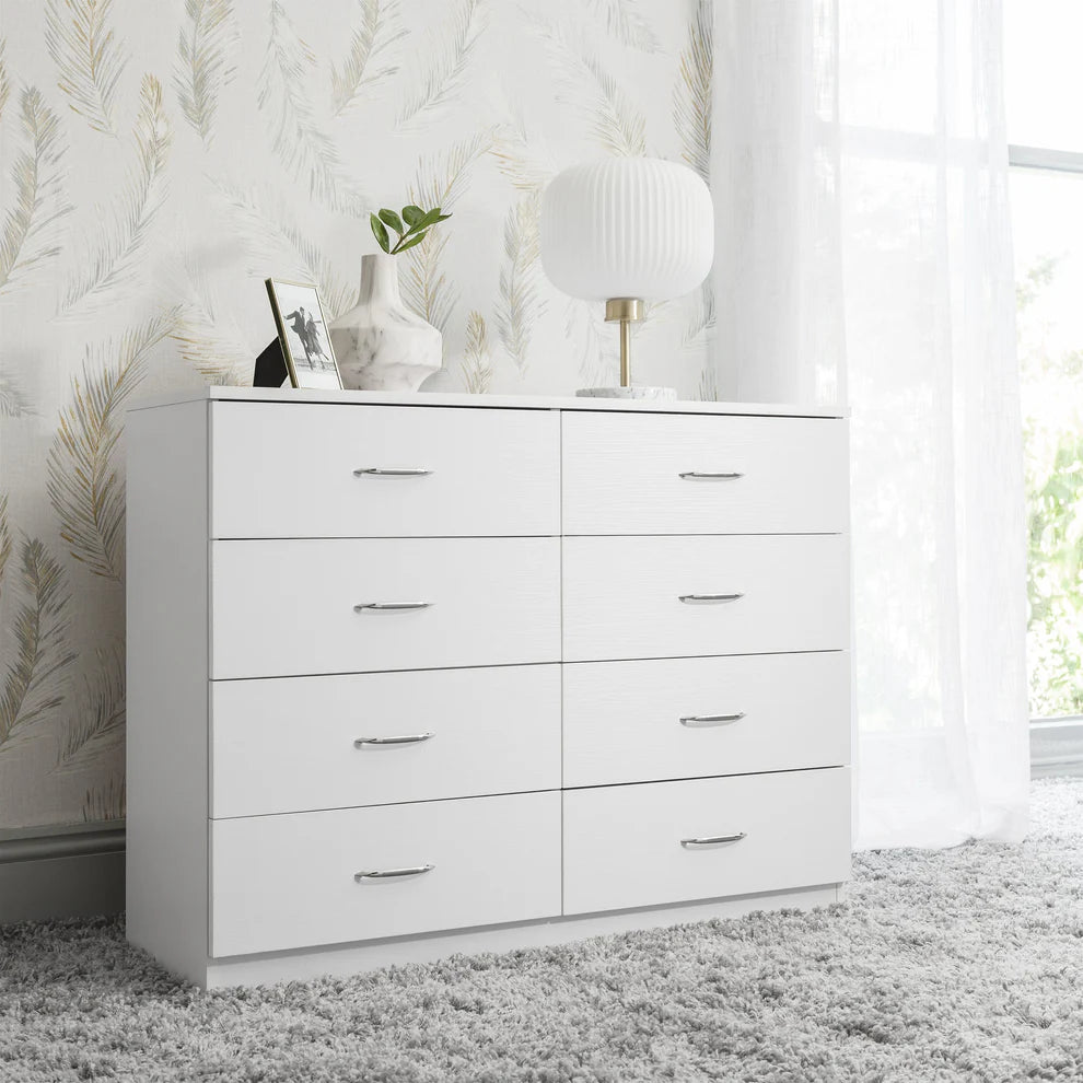 White 8 Drawer Chest of Drawers – Elegant Storage Solution