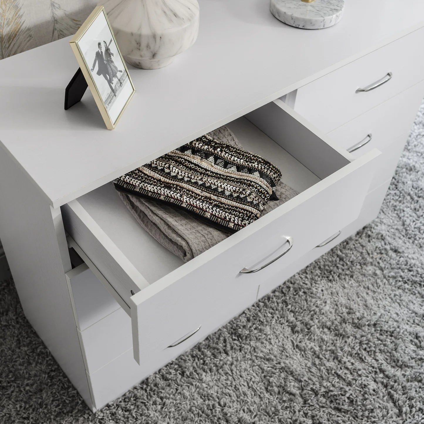 White 8 Drawer Chest of Drawers – Elegant Storage Solution