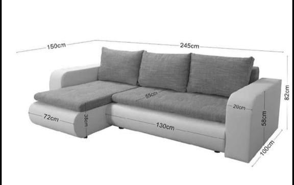 London Cornor L Shape Sofa Bed With Storage Space