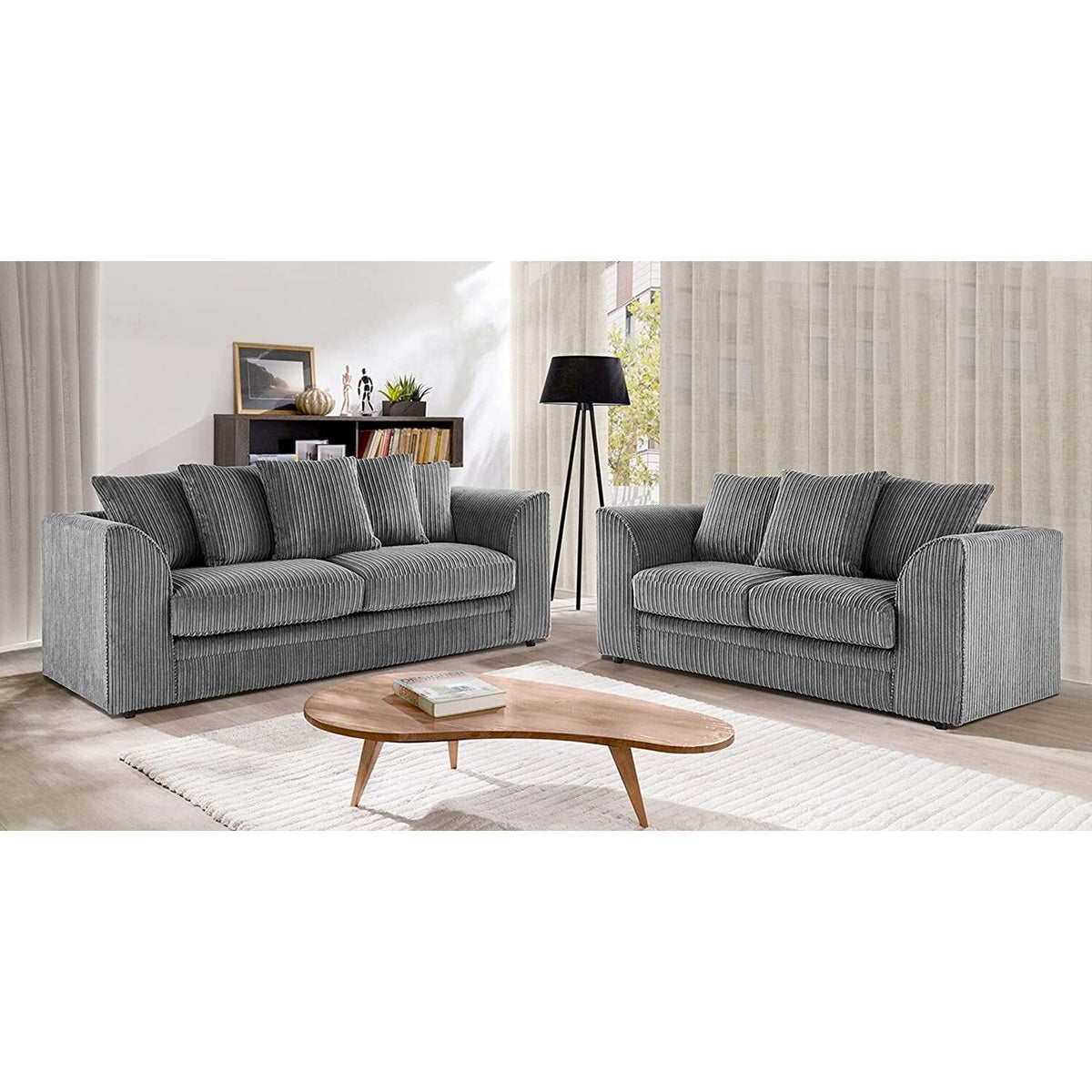 Dylan Luxe Stone Grey Velvet Corner Sofa