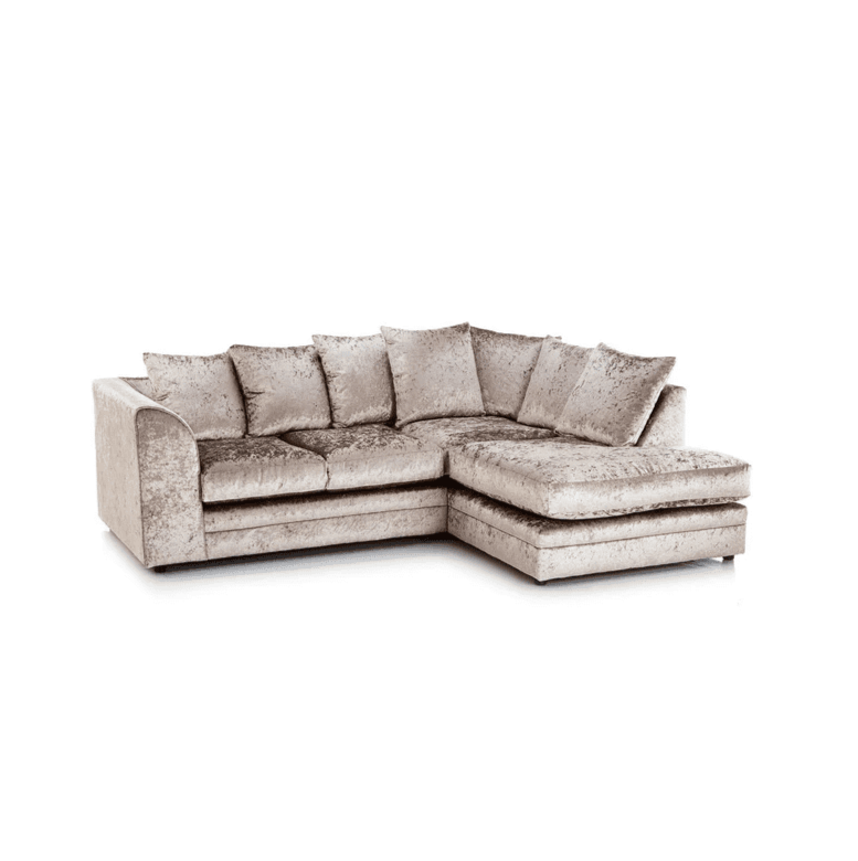 Dylan Luxe Crushed Velvet Sofa – Left and Right Hand, Mink