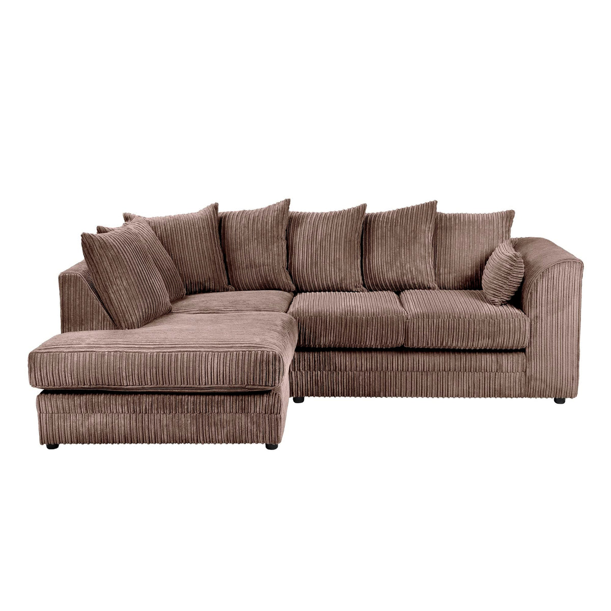 Dylan Luxe Velvet Corner Sofa in Chocolate