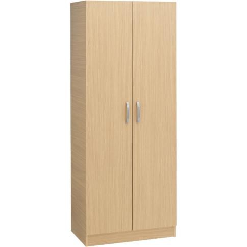 Oak 2 Door Wardrobe, 5 Drawer Chest, and 3 Drawer Bedside Set