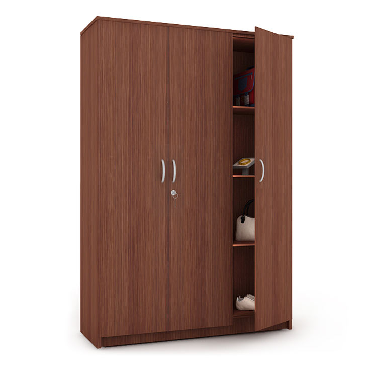 Rustic Oak Solid Wood 3 Door Wardrobe