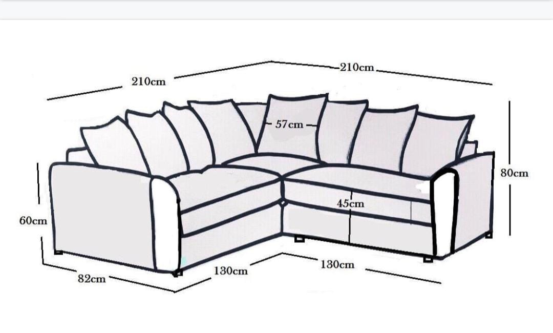 5 seater Dylan Range of plush velvet sofas is renowned for its luxurious feel and stylish design (White, Left Hand Corner Sofa)