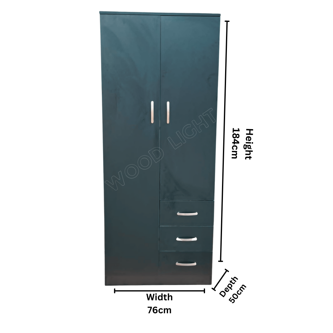 Sterling 2 Door Wardrobe with 3 Corner Drawers