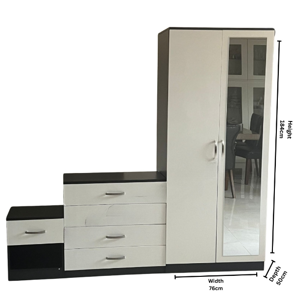 White Harmony 2 Door Wardrobe with Set