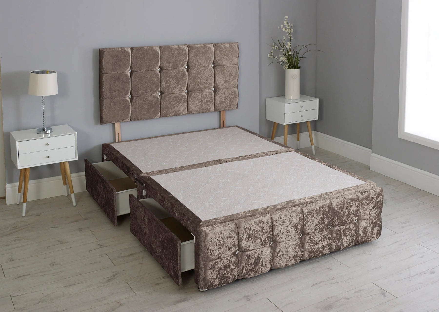 Cuboid Cube Divan Bed with Matching Headboard & Footboard