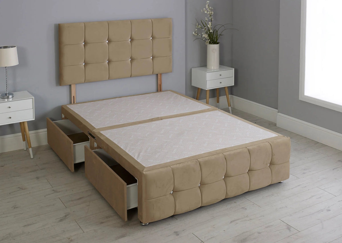 Cuboid Cube Divan Bed with Matching Headboard & Footboard