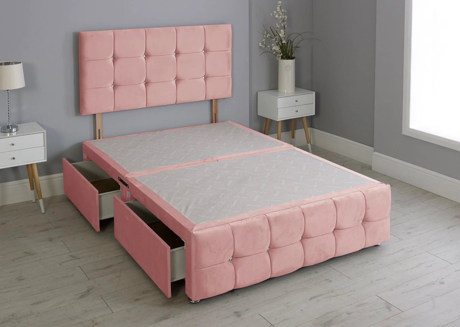 Cuboid Cube Divan Bed with Matching Headboard & Footboard