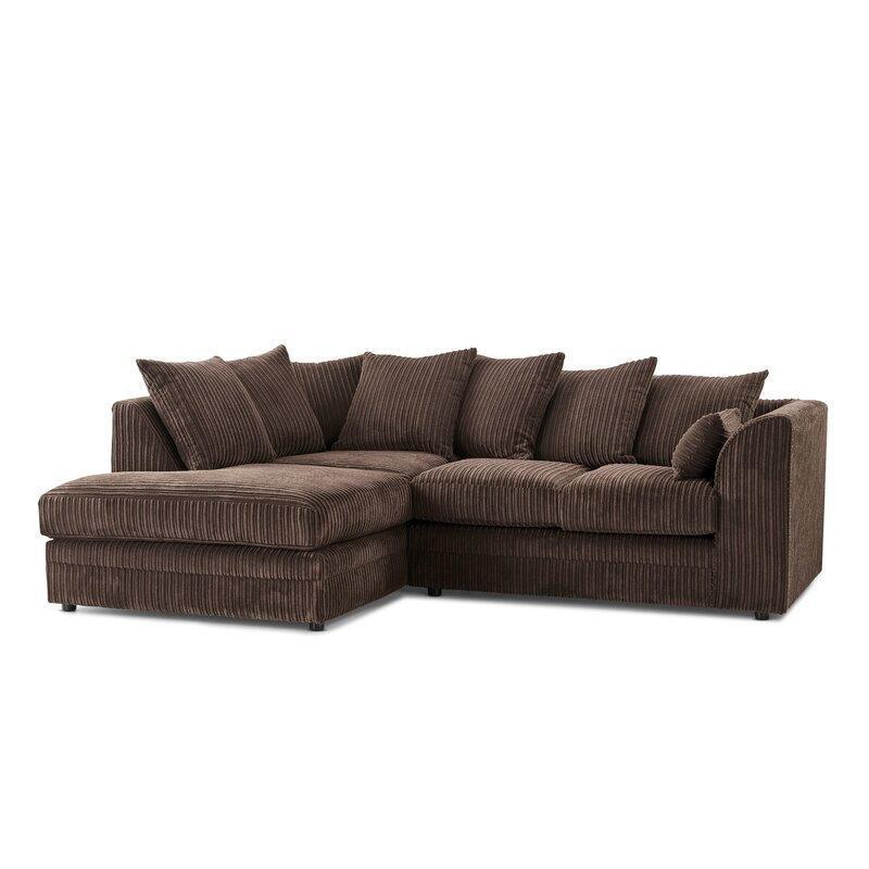 Darcey Jumbo Cord Corner sofa Dark Chocolate