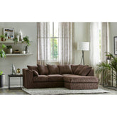 Darcey Jumbo Cord Corner sofa Dark Chocolate